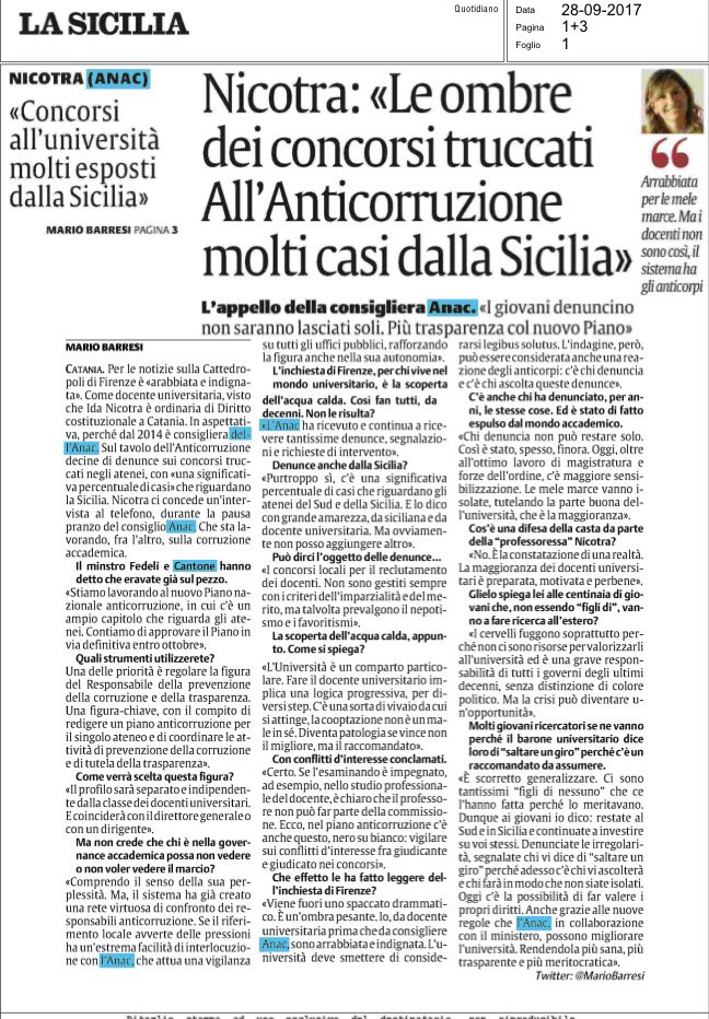 Per far vincere l'Università del merito, che lavora con dedizione, passione, entusiasmo #anac