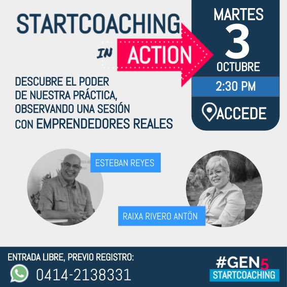 StartCoachingLA's tweet photo. #StartCoachingInAction es una conversación de coaching con un emprendedor.Evento de entrada libre,regístrate -->https://t.co/qXRiTsKXCW https://t.co/ERbhk9Z2cy