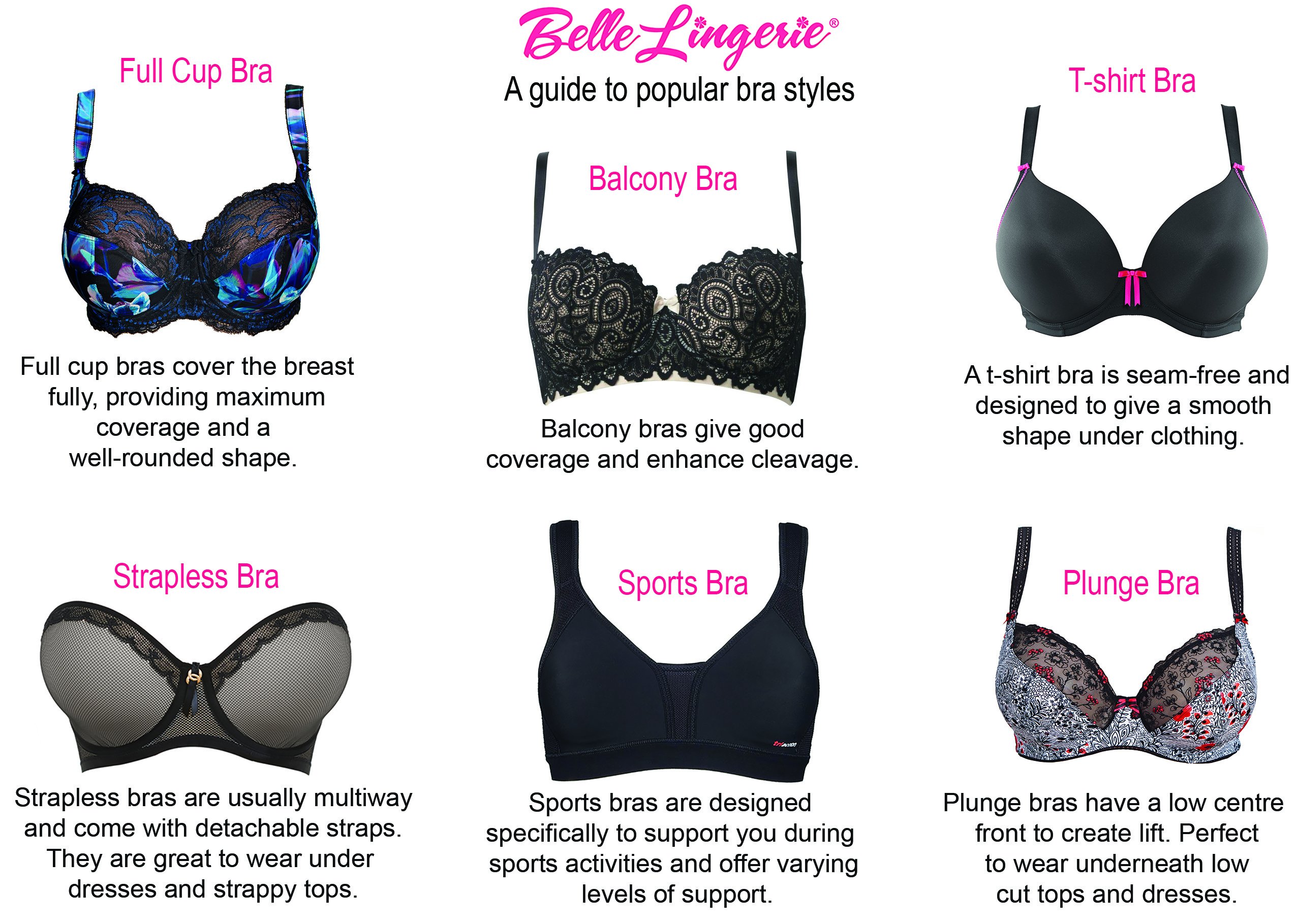 Belle Lingerie on X: For those of you who ask what #bra styles mean -  here's a handy guide to the most popular shapes. #BraGuide #BelleLingerie # Lingerie  / X