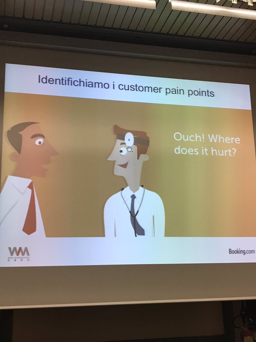 First focus on users and their #painpoints, second start #abtesting #Booking.com <a href="/leonardosaroni/">Leonardo Saroni</a> <a href="/wmexpo/">WM Expo</a>
