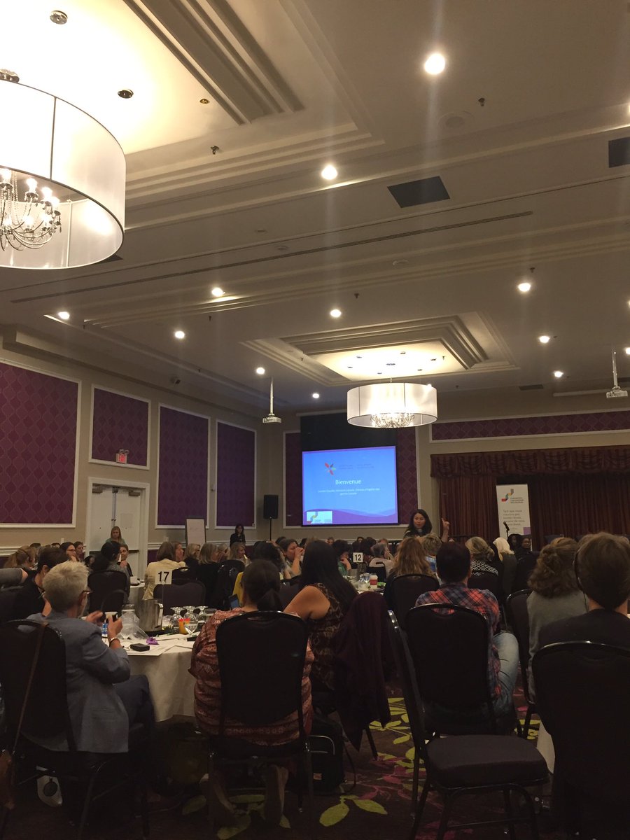 o_n_n's tweet photo. @cdnwomenfdn @Women_Canada @MaryamMonsef asks the female leaders in the room why they do this work #decentwork4women #genderequalitynetwork https://t.co/uEcUGU68z3