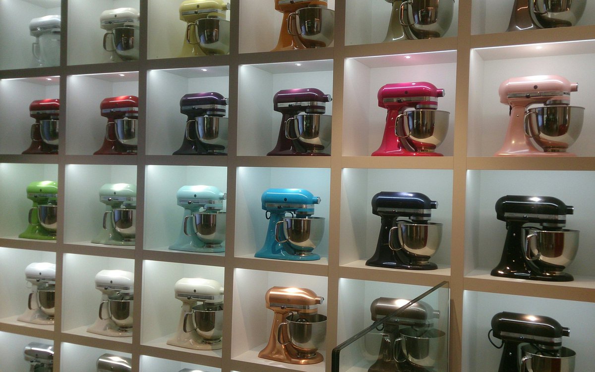 The way they were (circa 1950s) and the way they are. Now there's a mixer colour to match every kitchen #KitchenAid #rainbow <a href="/RealHomes/">Real Homes</a>