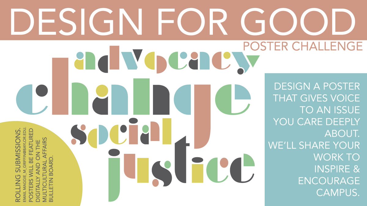 Today we're kicking off the Design For Good Poster Challenge. Create art that gives voice to what you care about.