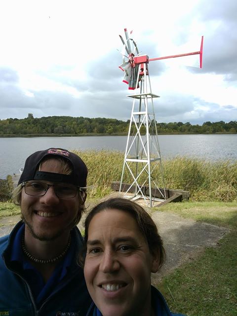 Our new Windmill Aerator that plays such a crucial  role in keeping the lake &amp; fish oxygenated. Team stars Lucy &amp; Rocky pictured. Great job!
