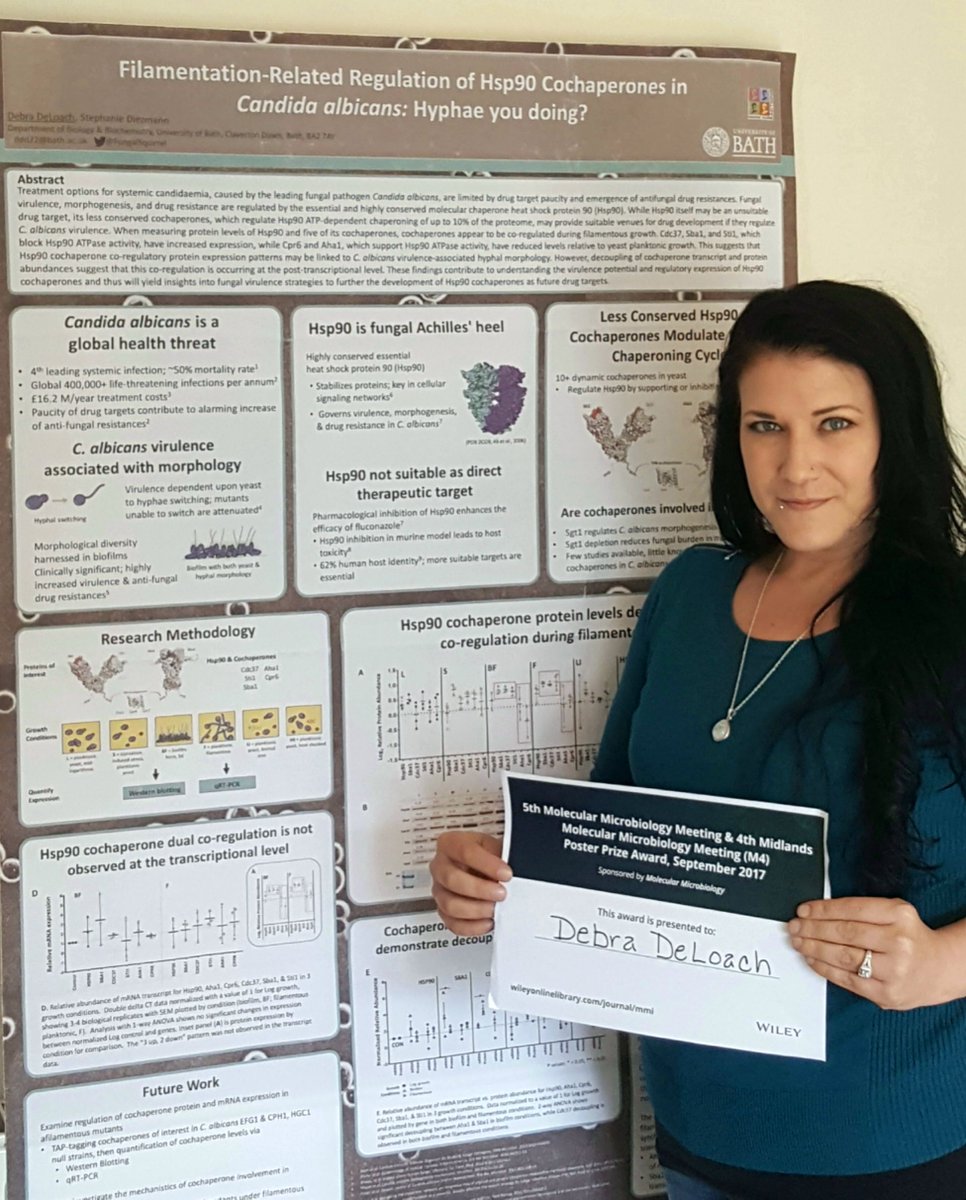 GraingerLab's tweet photo. Here's @FungalSquirrel with her prize winning poster from #microbham https://t.co/fOwTICwekk