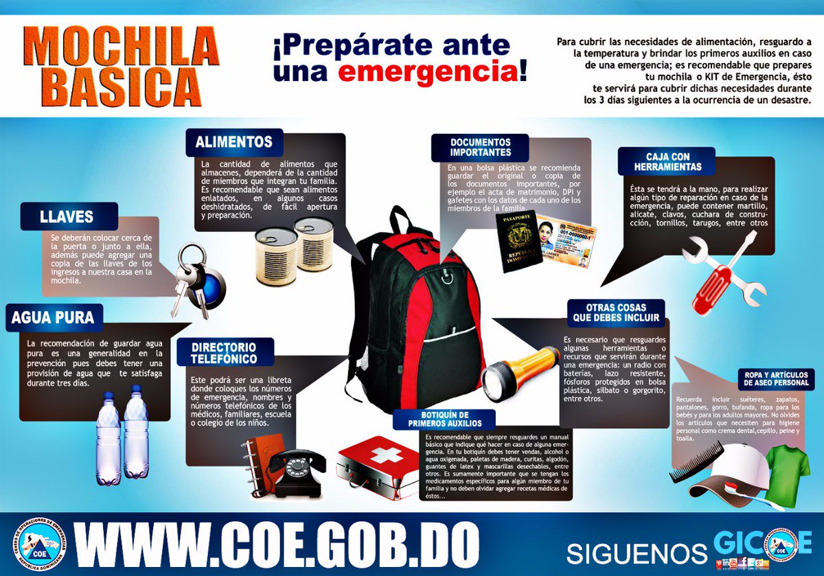 COE_RD's tweet photo. ¡Prepárate ante una emergencia! - #COEOrienta #COEduca #HuracanMariaRD https://t.co/3qEJZQXmBG