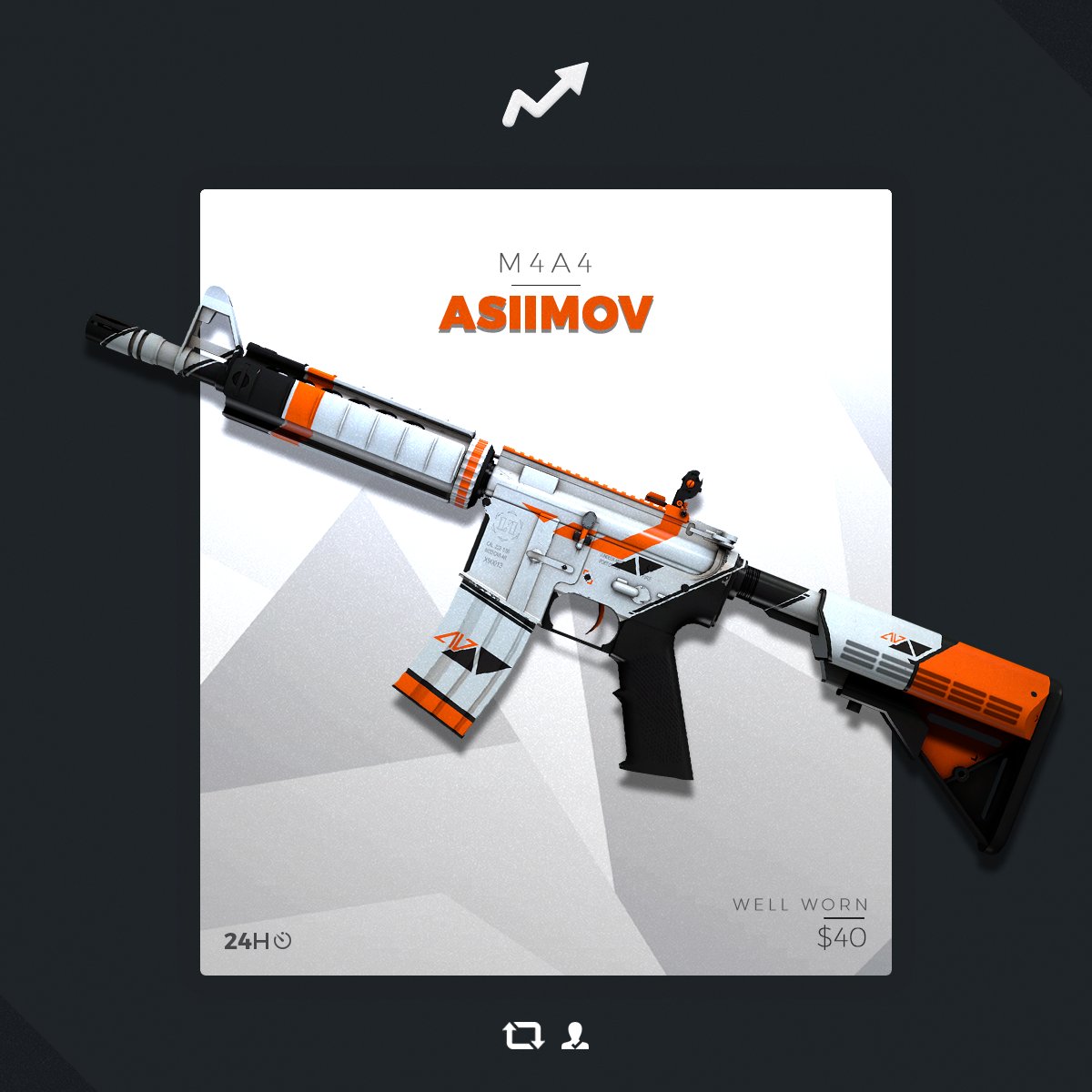 skinupgg's tweet photo. 🌟 M4A4 ASIIMOV GIVEAWAY

TO ENTER
➡️ RETWEET &amp; LIKE
➡️ FOLLOW US
➡️ VISIT GIVEAWAY PAGE ➡️ https://t.co/RTVe1mxEgK

GOOD LUCK https://t.co/J2YL4fhMUa
