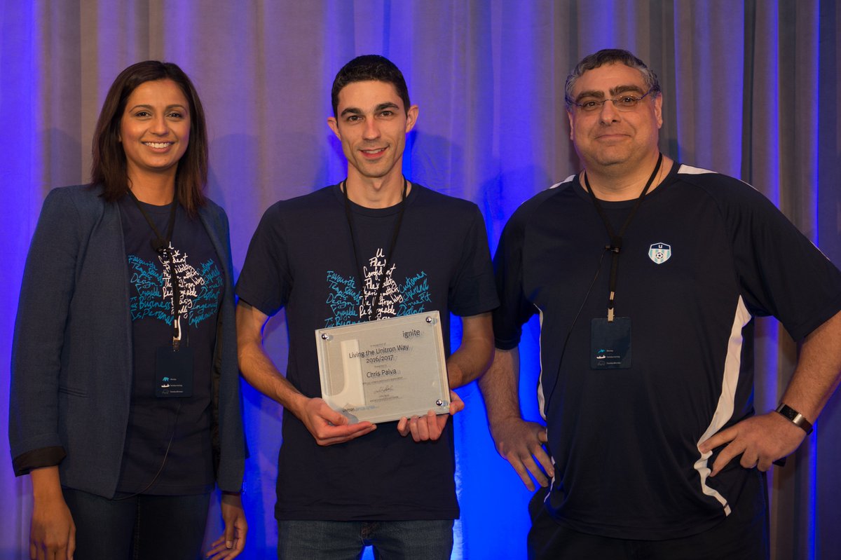 UnitronGlobal's tweet photo. Chris makes all his daily interactions easy and personal! #TheUnitronWay winner Chris Paiva from HQ. #UnitronIgnite https://t.co/AkJyuAyrSF