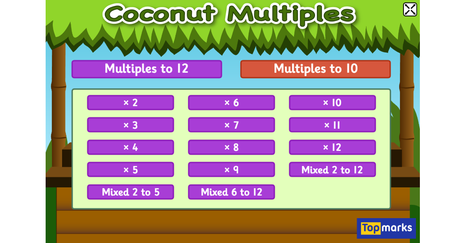 topmarksed's tweet photo. Our new Coconut Multiples game can help children reinforce knowledge of multiples and times tables. Tablet friendly
https://t.co/OWoKDddXS8 https://t.co/TWFEEXOSXC