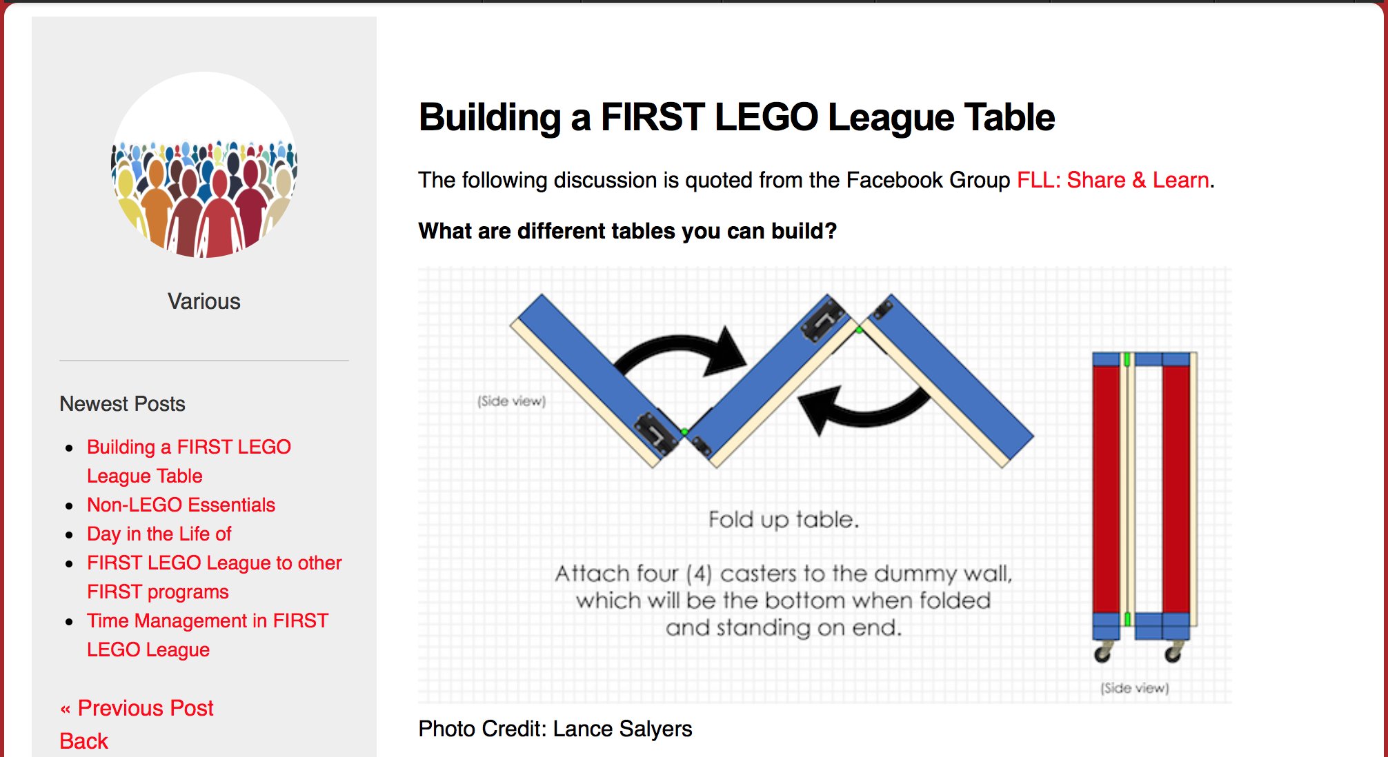 first lego league folding table