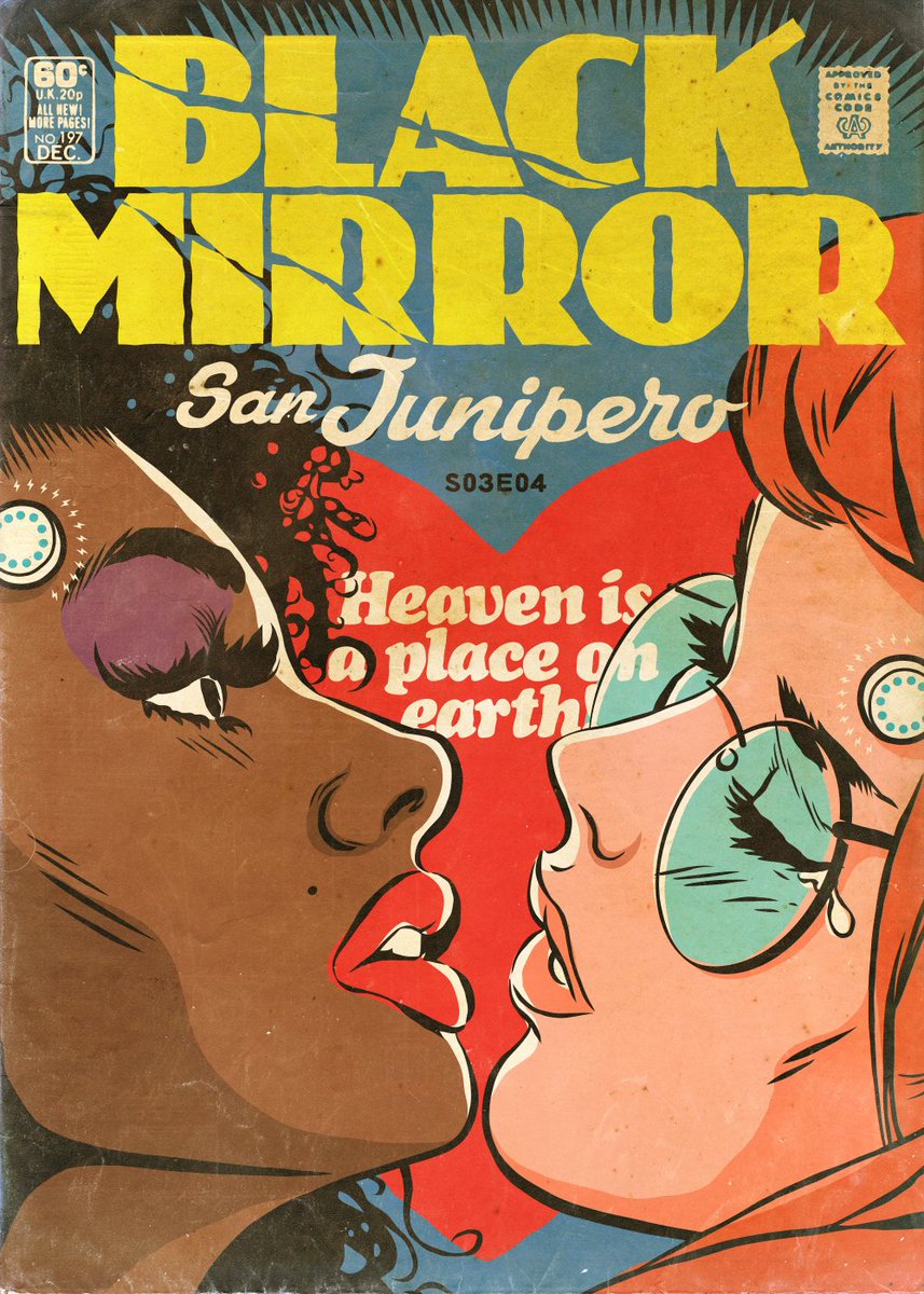 playground's tweet photo. Este dibujante ha convertido #BlackMirror en increíbles portadas de cómic vintage: https://t.co/33hr7nMqwJ San Junipero @billythebutcher https://t.co/lnUndY1YIN