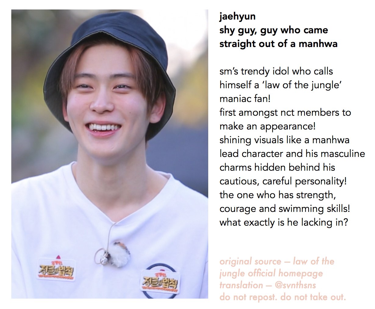 gem¹²⁷ • 잼¹²⁷ on Twitter: "jaehyun’s ‘law of the jungle’ in fiji cast
