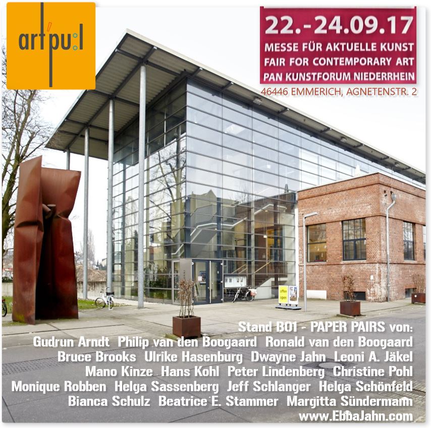 #PaperPairs - #EbbaJahn in #Emmerich am #Rhein with small #abtract #paperworks by 20 artists at #PAN Kulturforum Niederrhein &amp; art'pu:l