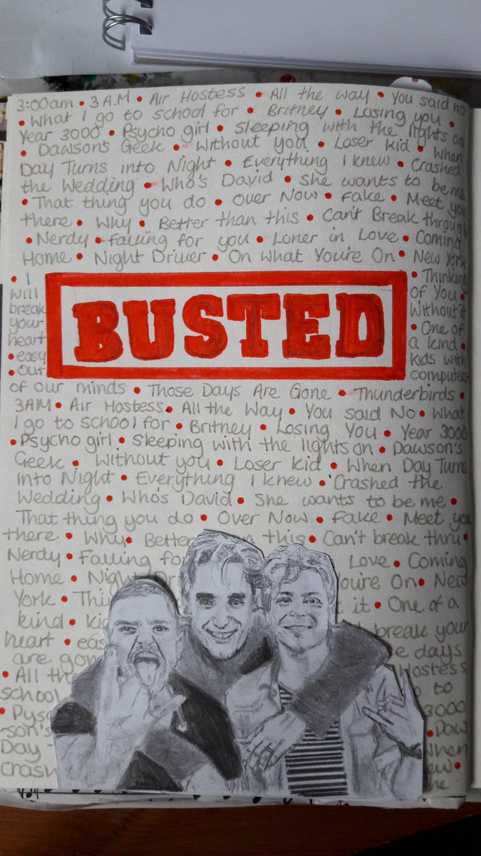 DBMegsArt's tweet photo. My @Busted page in my #peopleiwishiknew art journal
Hope you like it #BustedEst2002 @JamesBourne @mattjwillis @charliesimo https://t.co/0hP22NIqIx