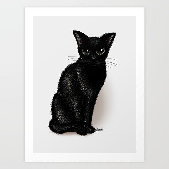 わだ けいこ Batkei Art Black Cat Art Print By Batkei Society6 Cat 猫 Cats Feline イラスト Illustration Art Print T Co 358odxtuvc T Co Zk9hjkc4f7