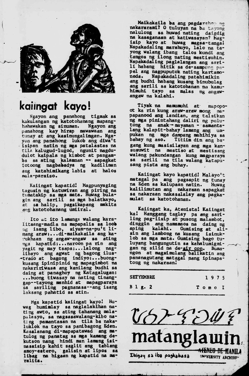 BASAHIN: "Kaiingat Kayo" mula sa Matanglawin – Setyembre 1975 Tomo I Blg. 2 #KaiingatKayo #ML45 bit.ly/2fexP28