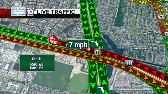 Crash on I-595 WB at Davie Rd #traffic https://t.co/VQonj6KEmJ