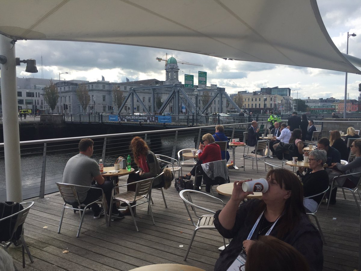 CiaranALynch's tweet photo. #Learningcities2017 delegates enjoying their lunchtime break 'On the Banks of My Own Lovely Lee' @corklearning @UIL  #worldcupoflearning https://t.co/G0SJT3knqv