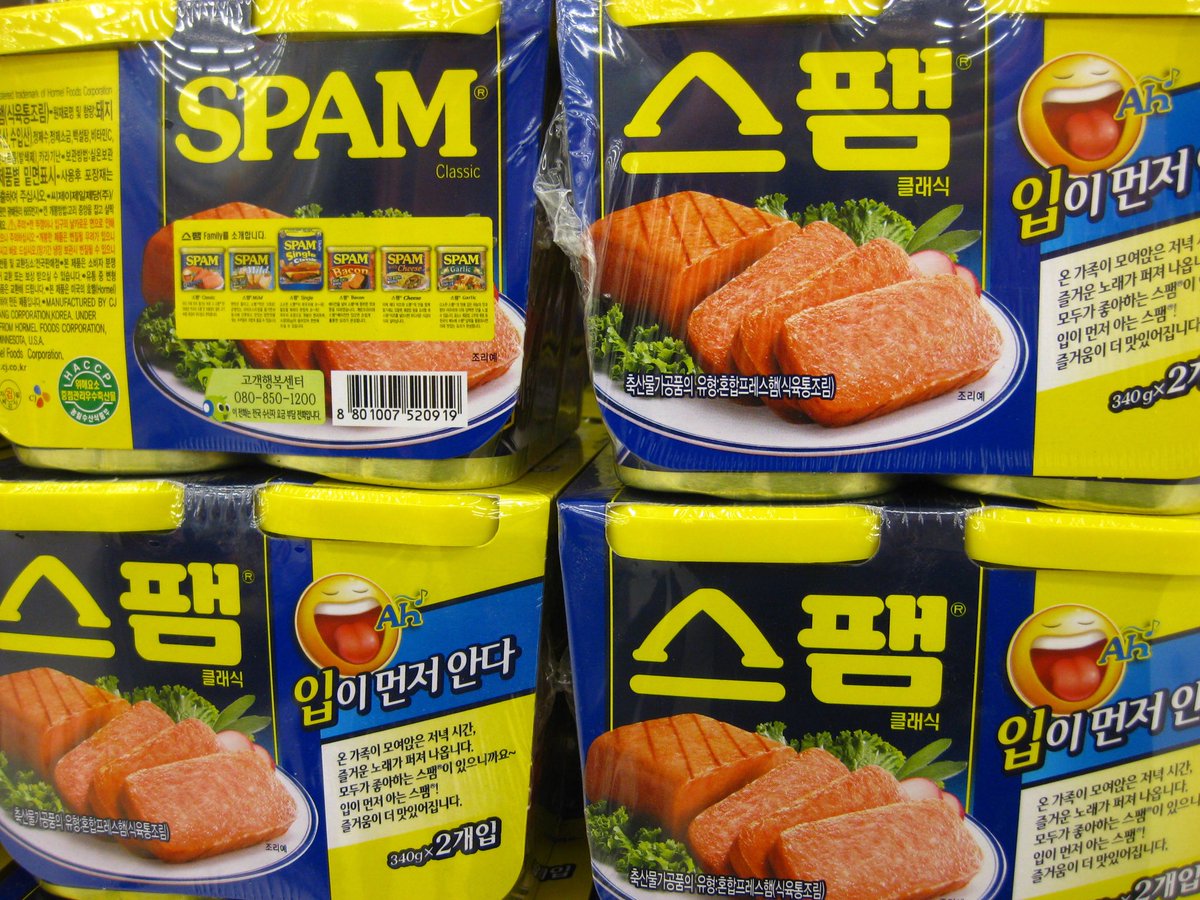 Walter_Foreman's tweet image. 299. #SPAM has sold 1 billion cans in Korea since 1987, making Korea the world&apos;s second-largest market for SPAM.  #2018KoreaFacts #SPAMfacts