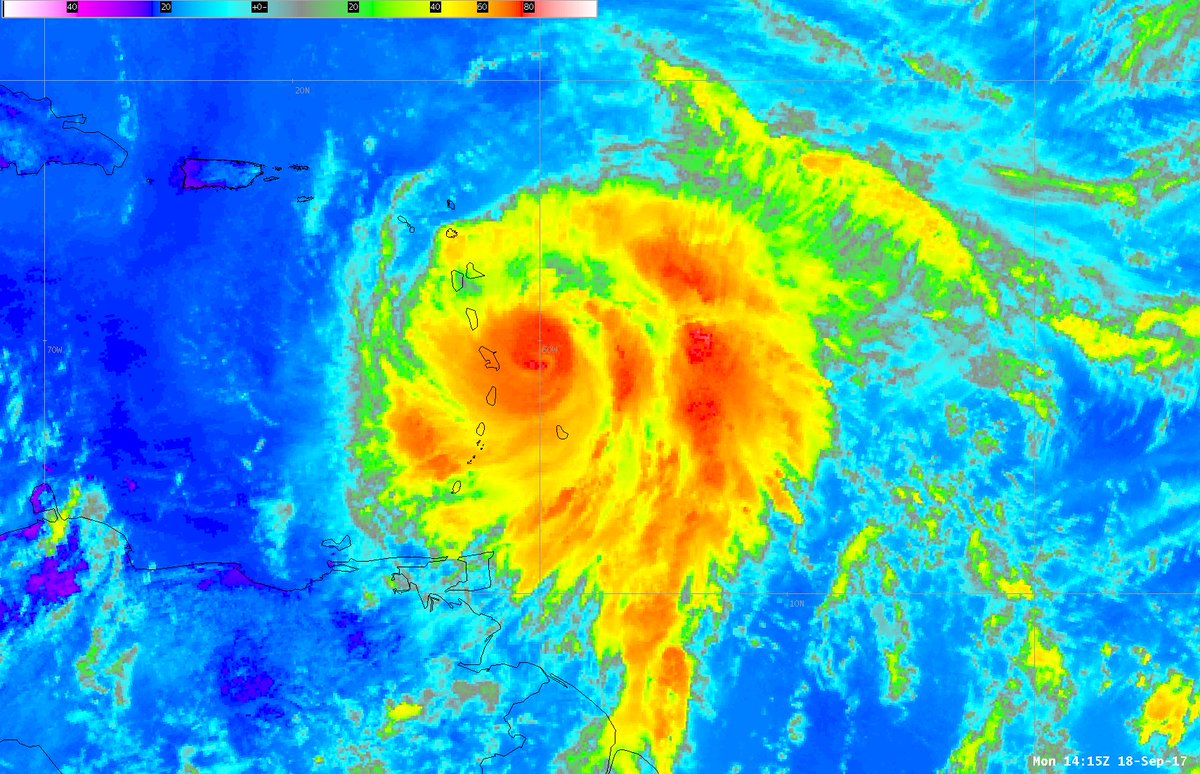 Huracán María 11:00am. Categoría 3 Vientos sostenidos de 120mph

#HuracanMaria #PR #prwx #weather 

huracan.info