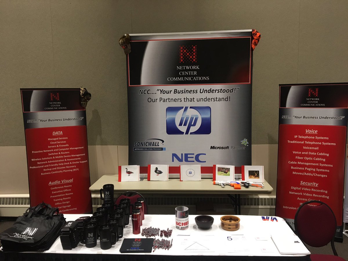 NCComm's tweet photo. Don't let your business be hunted by cyber Threats!  #NDCONV17 come and see us for great Prizes, and Network Security Solutions! https://t.co/190vjaTKXi