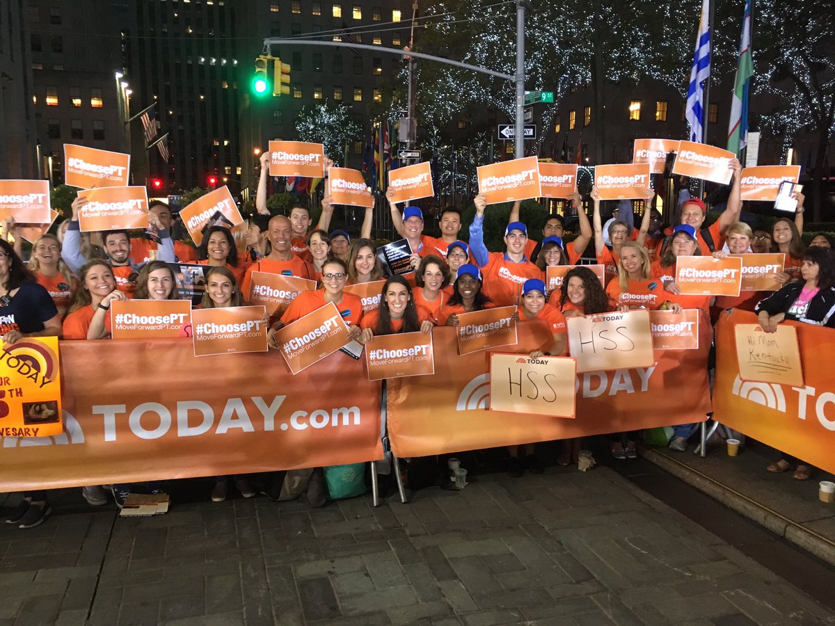 JennaKantor's tweet photo. #choosept at the #todayshow with PT & PTA students and professionals. #ptadvocacy #ptaction #APTA #nypta #APTANSC #aptatweets #NYPTASSIG https://t.co/0AMMhFrp8p