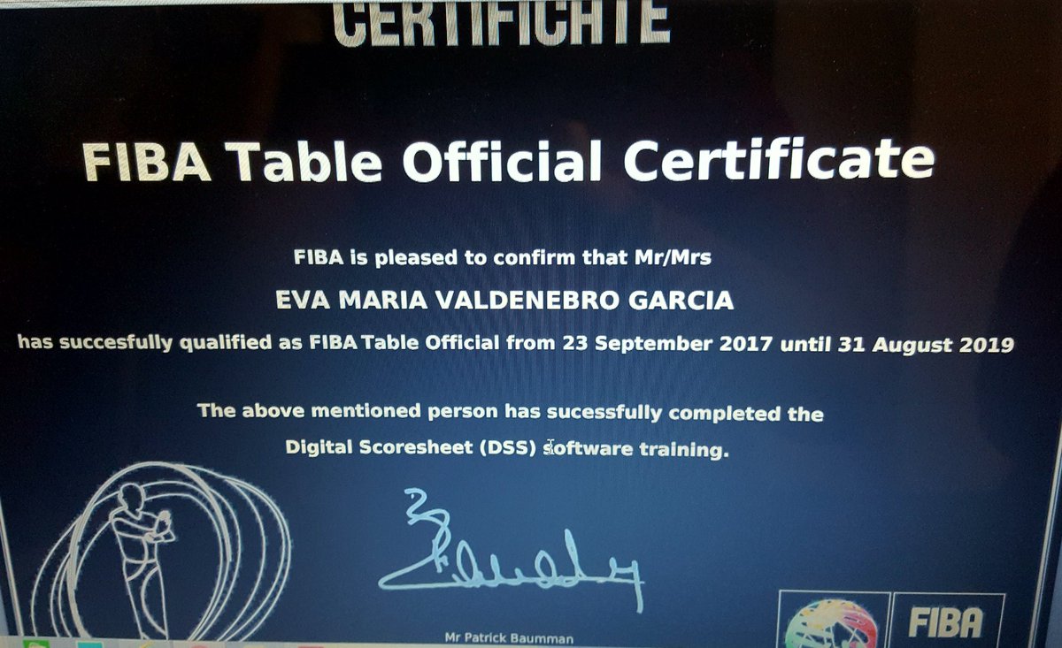 evitamvg's tweet photo. Curso superado!! Ya soy Oficial @FIBA !! 🏀😊 #Baloncesto https://t.co/U1nNRxlBGL