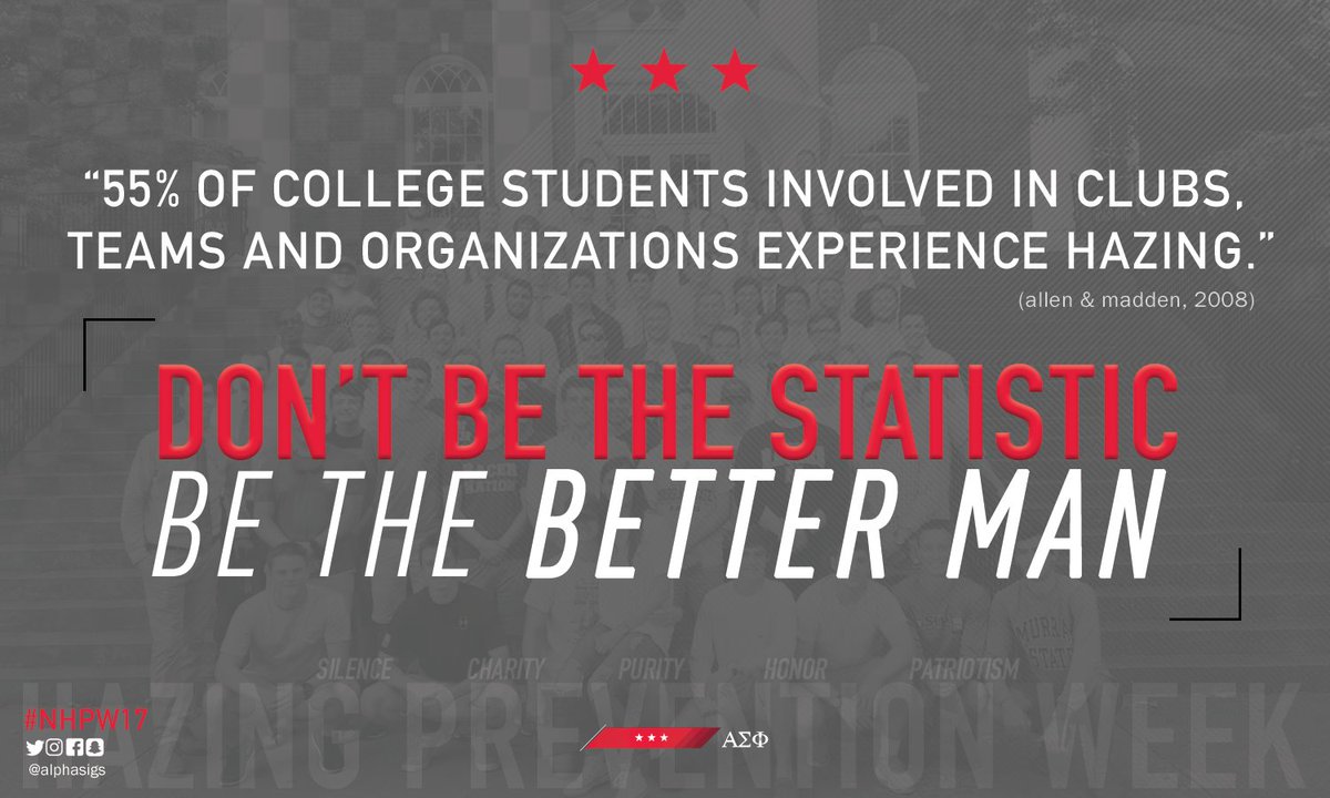 Today kicks-off National Hazing Prevention Week! #NHPW17 #AlphaSig