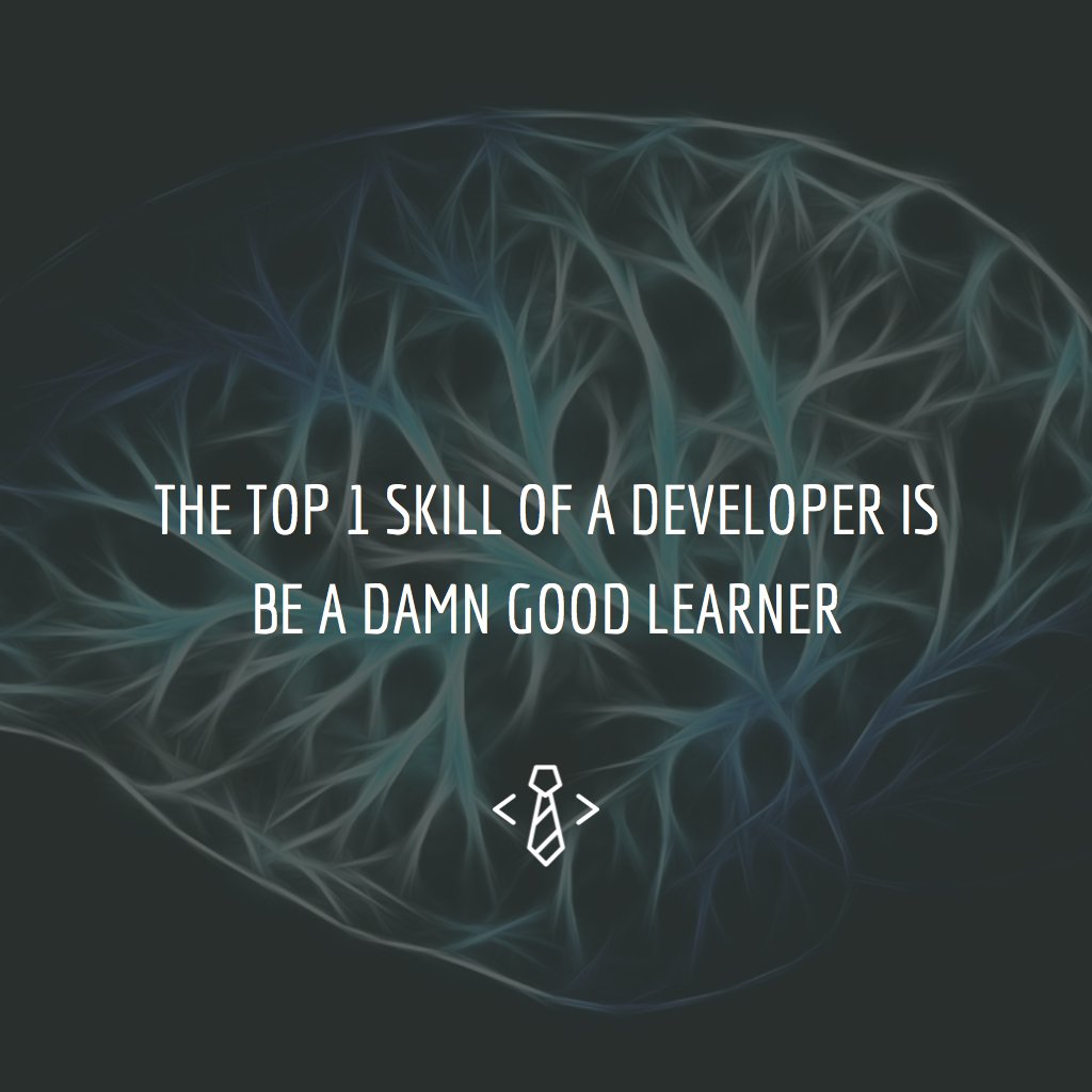 devbyrayray's tweet photo. The top 1 skill of a developer is: Be a damn good learner! #quote #developer #devquote #webdeveloper #webdevelopment #javascriptdeveloper https://t.co/LUcyTWSQ8W