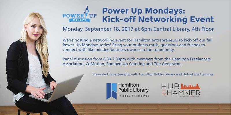 HubOfTheHammer's tweet photo. This is TONIGHT at @HamiltonLibrary ! Bring your business cards and questions for @TheGeneratorCa, @comotiongroup and more! #HamOnt https://t.co/QSBrzWGzVo