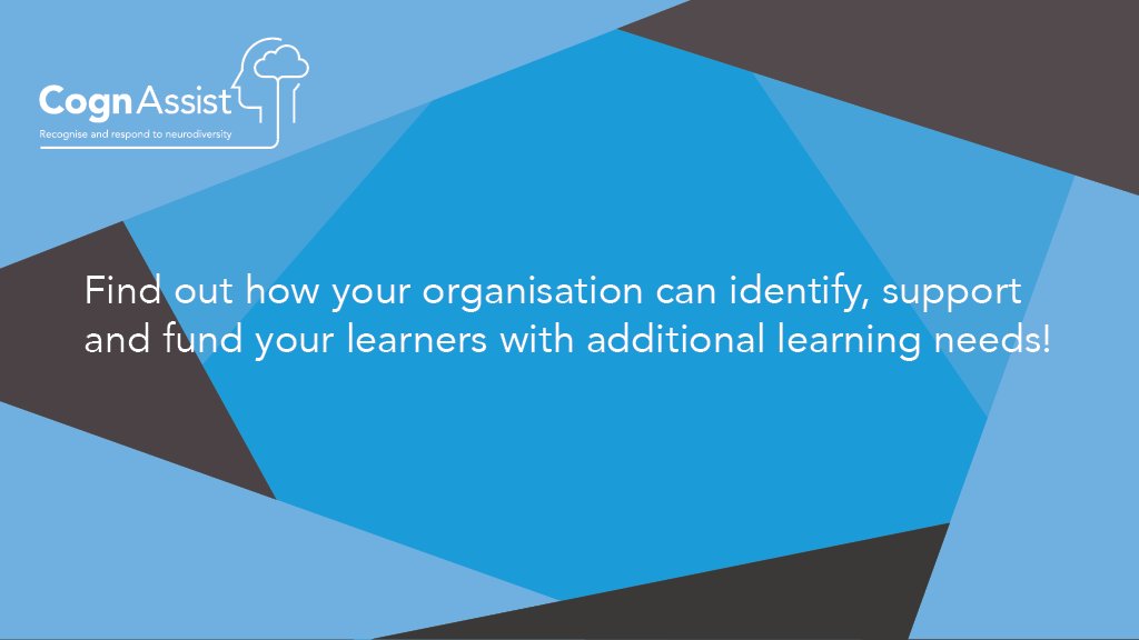 Cognassist's tweet image. Find out how your organisation can identify, support and fund your learners with #additionallearningneeds! hubs.ly/H08FWBS0