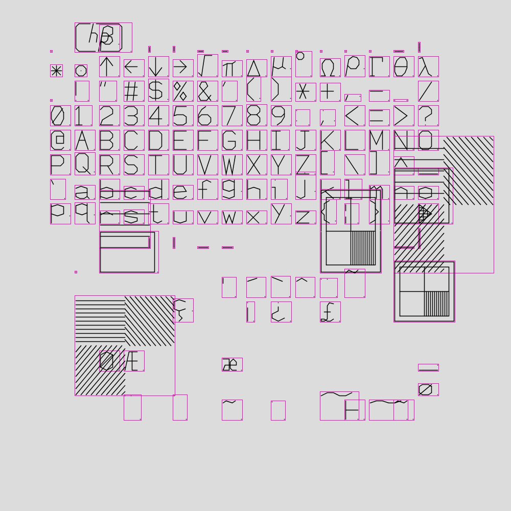 andreasgysin's tweet image. First attempt to parse and render the font of an HP1345A digital vector display. 
Thanks to @bsdphk for the original ROMs and Python code.