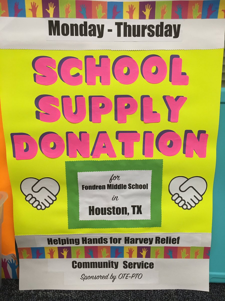 OTECougars's tweet image. Helping Hands School Supply Drive, Sept 18-21.  Donations are coming in! Thank you Cougars 😁