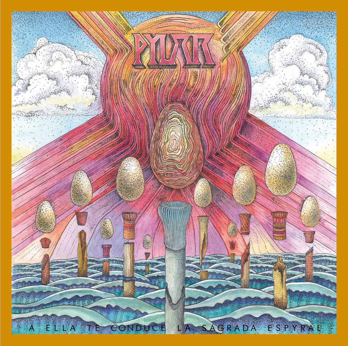 Aquí tenéis portada y título: A ELLA TE CONDUCE LA SAGRADA ESPYRAL, el nuevo disco de PYLAR que se editará próximamente en @sellohumo