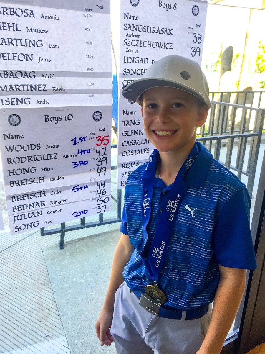 davidwoodspga's tweet image. Proud of my little guy grabbing his 29th win in his short tournament golf career #uskidsgolf #1under