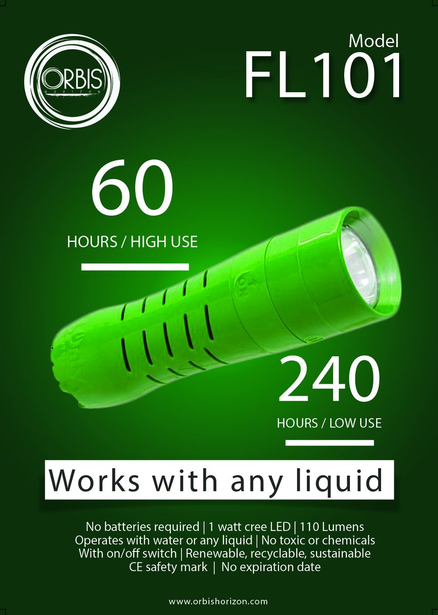 OrbisHorizon's tweet photo. #WaterpoweredFlashlight #H2only
Introducing the worlds first flashlight that runs solely on water

Find out more at: https://t.co/Hv3lVWXkkN https://t.co/Ab4ZgTaGEL