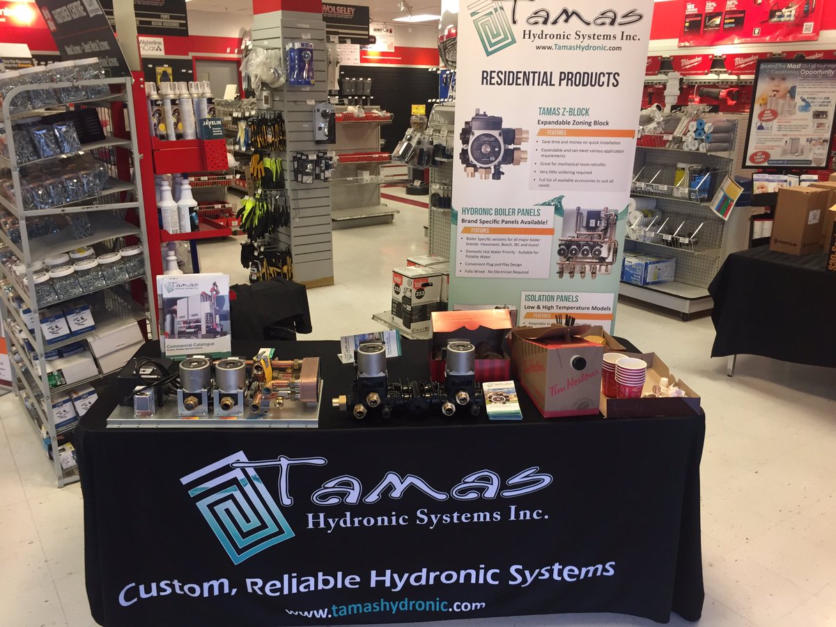 TamasHydronic's tweet photo. We are at @WolseleyCanada Calgary Main this morning. Come say hi! #hydronics #z-block https://t.co/BvankGgr5Q