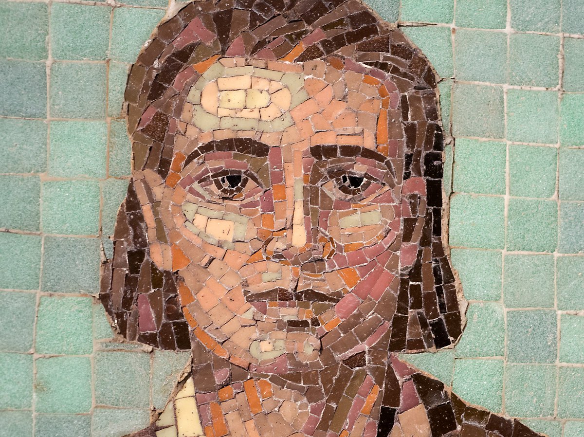 Beatleman1968's tweet photo. Mosaics salvaged from Bethlehem steel rubble @mcall @NMIHorg https://t.co/sLiI6RVmRO https://t.co/U9QT4KN0RH