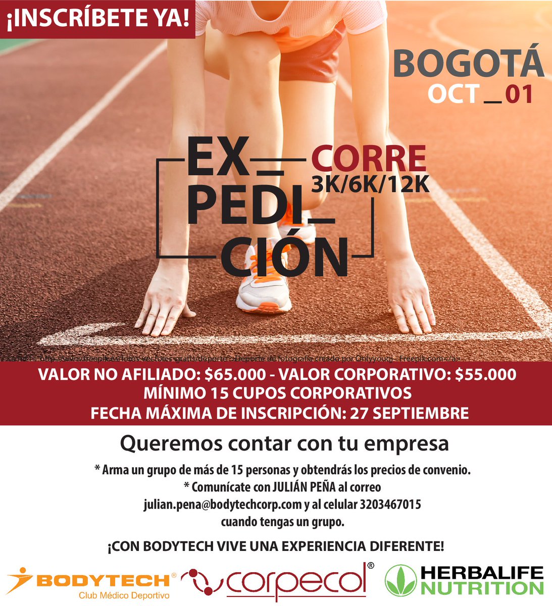 Corpecol's tweet photo. No pierdas la oportunidad de compartir y disfrutar de una experiencia llena de deporte con @ClubBODYTECH y tus amigos #Corpecol #FelizLunes https://t.co/oyCpu7ZrzC