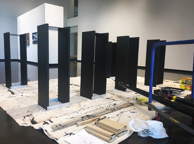 The Law Warschaw Gallery is hard at work setting up for the Iyapo Repository, opening this Friday from 6-9 pm.