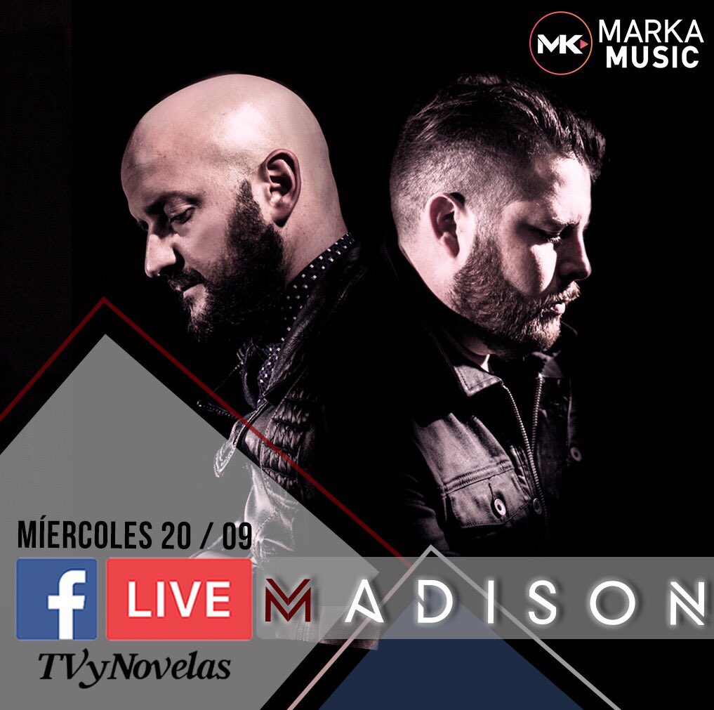 markatalent's tweet photo. ¡Pendientes! Este miércoles @Madison_Oficial estará en el FB Live de @TVyNovelasMex 🙌🏻 #MARKAMusic https://t.co/Fta5caEDb8