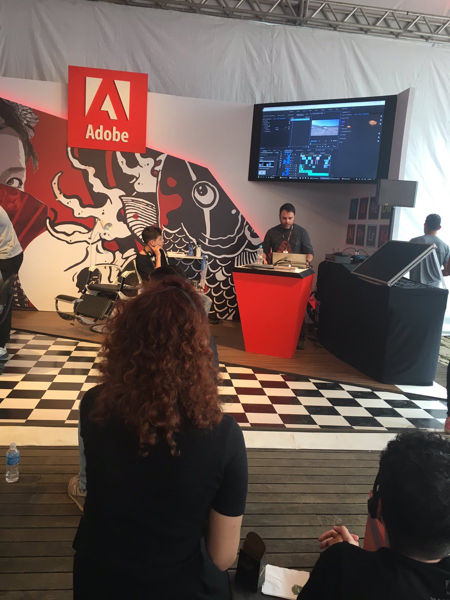 AdobeBra's tweet photo. Luis dando um show de Premiere e After Effects para todo mundo do Festival do Clube de Criação. #AdobeInk https://t.co/NIxk38fErd