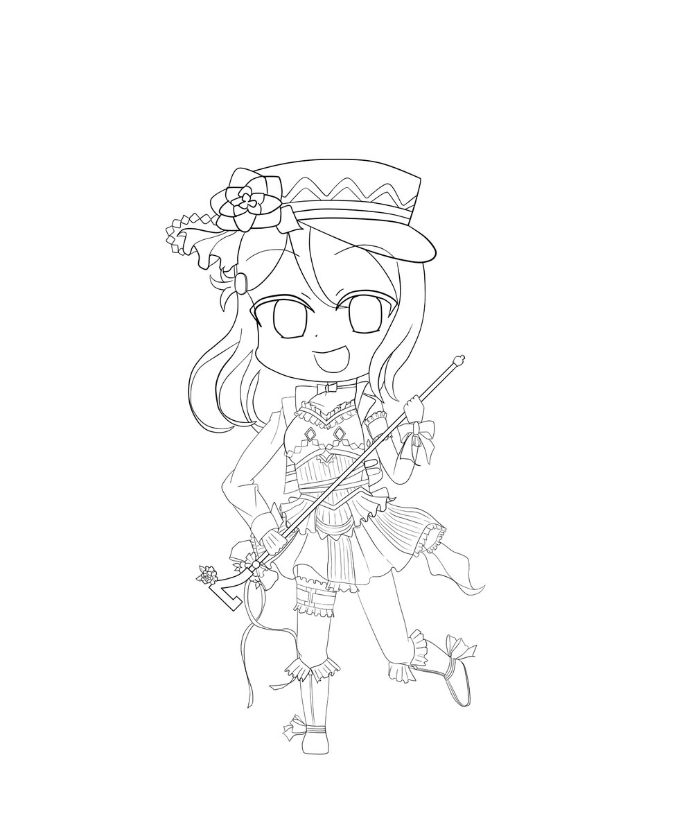 Akira隊長ちゃん On Twitter 桜内梨子生誕祭2017 おめでとう デフォルメセブン内ちゃん まだ線画だけど間に合う気がしないから載せておく 塗り絵したい人がいたら勝手に使ってください いないと思うけど