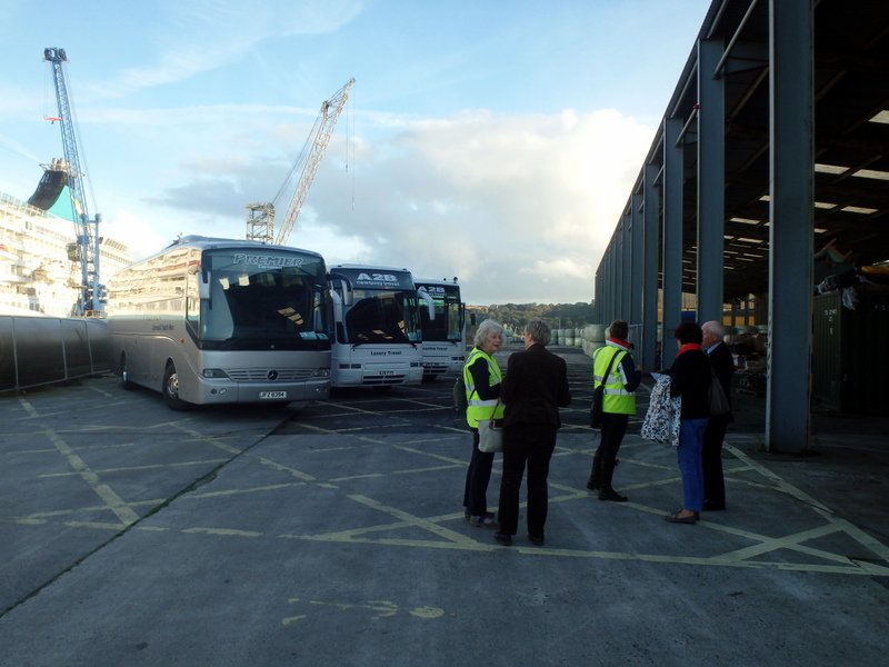 TourPenzance's tweet photo. Falmouth Docks this weekend. Coaches and guides ready. Waiting for the passengers of #Artania #OceanMajestic #MSEurope showing them Cornwall https://t.co/qkg748ISmW