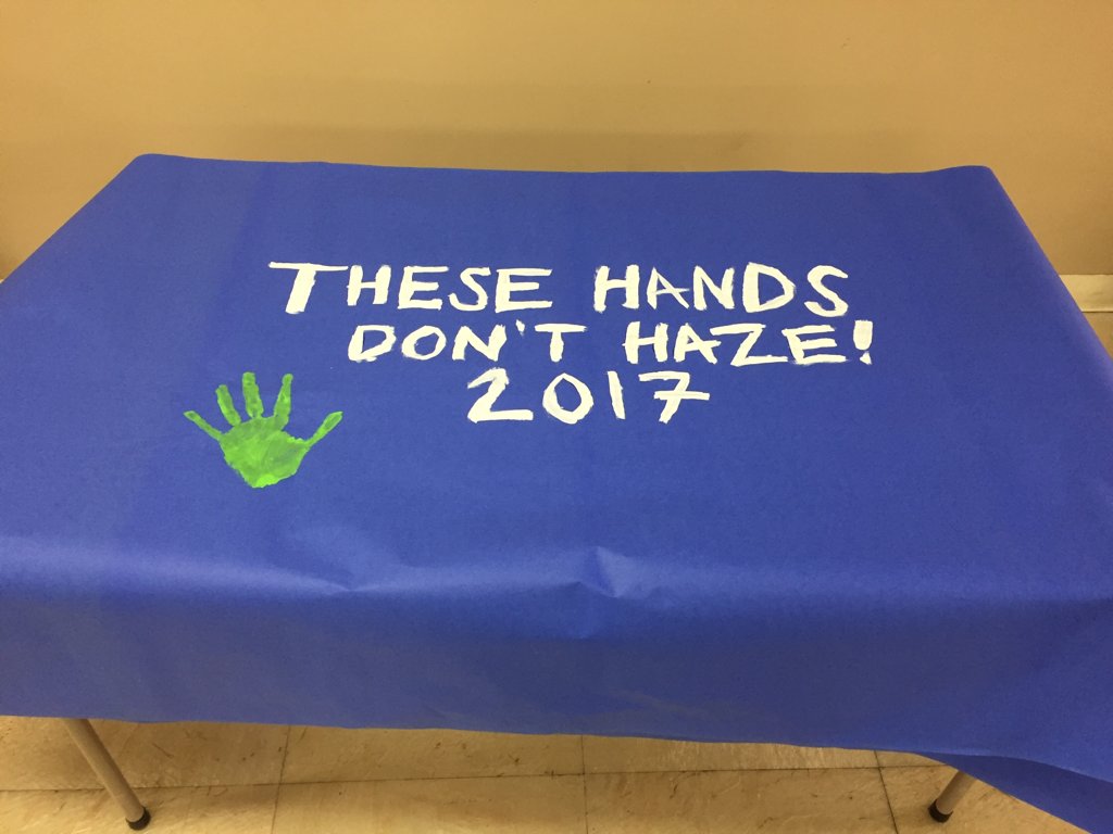 TWU_GreekLife's tweet photo. TW Greek Council kickin' off National Hazing Prevention Week right! #thesehandsdonthaze #nationalhazingpreventionweek https://t.co/blPgzRAVuA