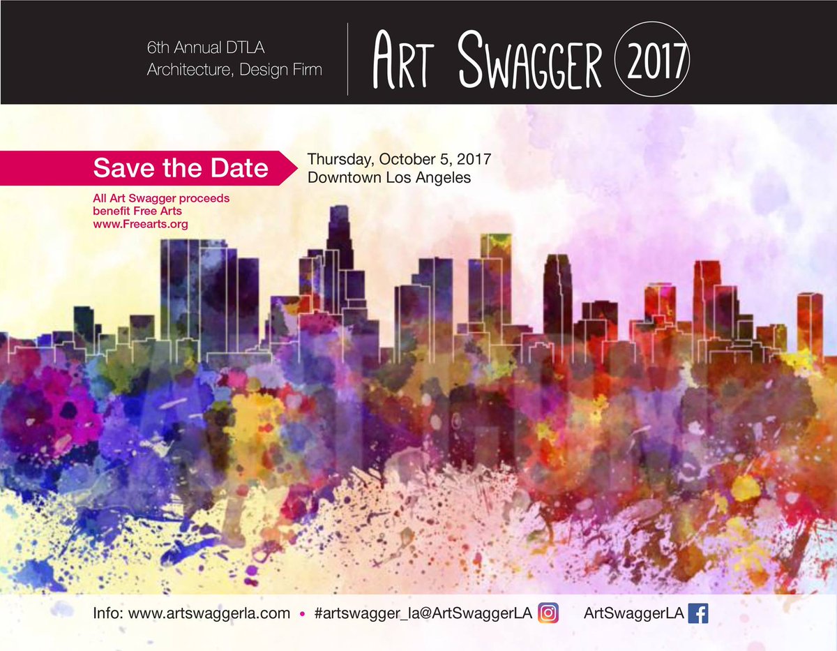 artswagger_la's tweet photo. You're invited to #ArtSwaggerLA: an #artwalk hosted in LA's top AD firms, benefitting @FreeArtsLA. Oct.5, 2017 https://t.co/39WA5em1Ts https://t.co/9vpmiBaxsG