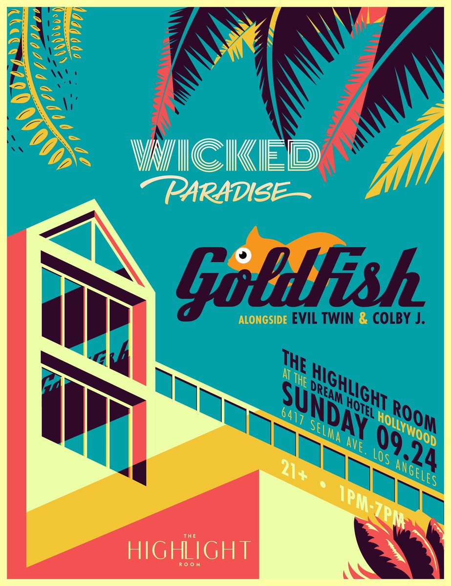 ColdBeansNRice's tweet photo. Closing Pool Party season out with @GoldFishLive at the @HighlightRoom this Sunday 🤘🌴 https://t.co/WT72cmeECC