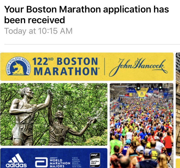 fjsmithosu's tweet photo. Registered for Boston Marathon Now wait and see if entry is accepted 78 secs. under standard Serious bubble. #rogueracers #StephanieStrong https://t.co/9RjuEiaclJ