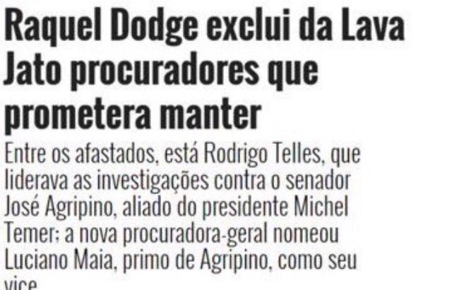 Raquel Dodge entrou na contramão!