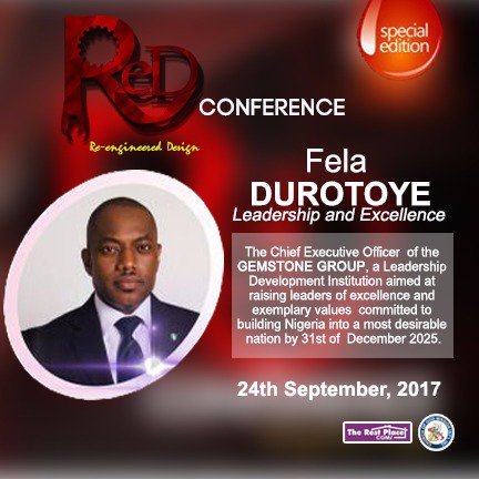 RestPlaceChurch's tweet photo. Internationally renowned motivational speaker and CEO, Gemstone Group, @feladurotoye will be speaking at ReD Conference
#SeptemberIsRed https://t.co/cPSjwcvITi